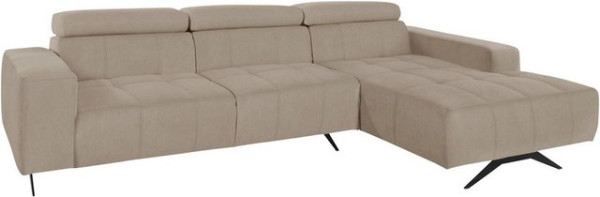 DOMO collection Ecksofa Trento, wahlweise mit Kopfteilverstellung, Recamiere links/rechts bestellbar