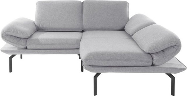 DOMO collection Ecksofa New York, wahlweise mit Arm- und Rückenfunktion, mit Winkelfuß aus Metall