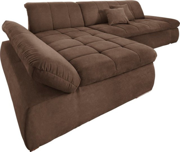 DOMO collection Ecksofa NMoric XXL, B/T/H: 300/172/80cm, Revamierenabschluss, wahlweise mit Bettfunk