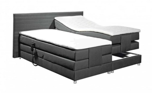 ED EXCITING DESIGN Boxspringliege (180 x 200 cm, Alabama), Grau