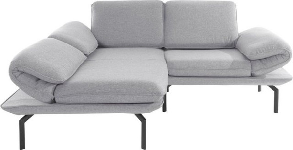 DOMO collection Ecksofa New York, wahlweise mit Arm- und Rückenfunktion, mit Winkelfuß aus Metall