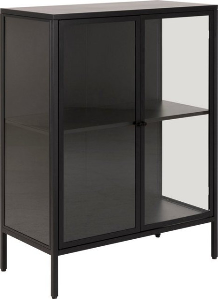 ACTONA GROUP Vitrine New York schwarzes Metall mit Glastüren, 2 Fächern, Höhe 100 cm