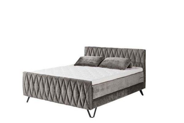 ED EXCITING DESIGN Boxspringliege (180 x 200 cm, Marsala), Grau