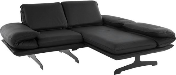 DOMO collection Ecksofa New York, wahlweise mit Arm- und Rückenfunktion, mit Kufenfüßen aus Metall