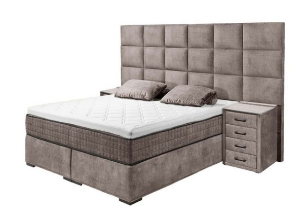 ED EXCITING DESIGN Boxspringliege (180 x 200 cm, Naro XL), Grau