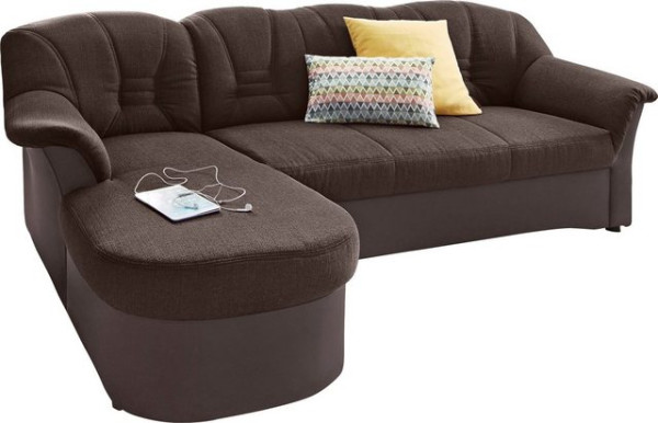 DOMO collection Ecksofa Elva, wahlweise mit Bettfunktion und Federkern