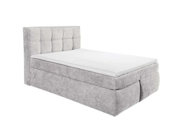 ED EXCITING DESIGN Boxspringliege (140 x 200 cm, Michigan), Silber