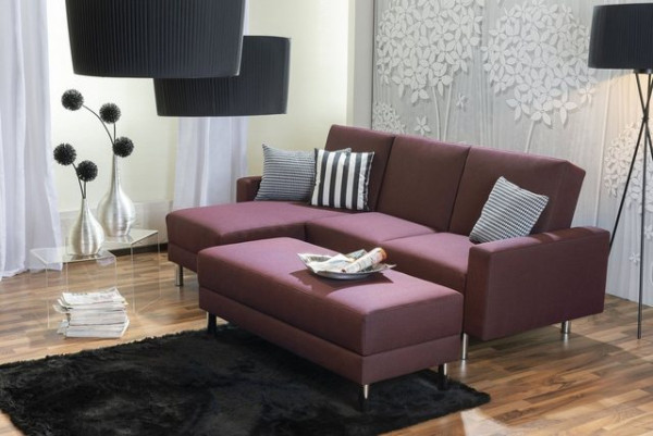 Max Winzer® Loungesofa Just Fashion Funktionssofa Flachgewebe burgund, 1 Stück, Made in Germany