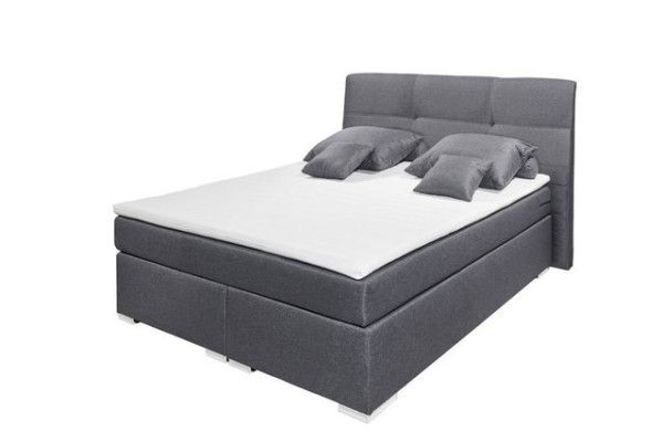 ED EXCITING DESIGN Boxspringliege (140 x 200 cm, Pensacola 1 anthrazit 140 cm), Grau