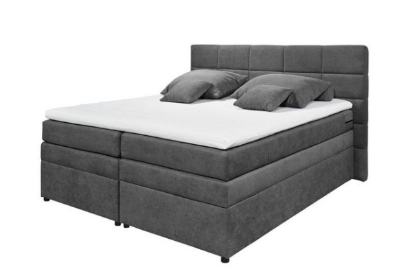 ED EXCITING DESIGN Boxspringliege (180 x 200 cm, Tacoma 1 "Soro" anthrazit 180 cm), Grau