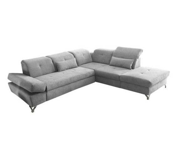 ED EXCITING DESIGN Ecksofa, MELFI Ecksofa Polstergarnitur Sofagarnitur 275 x 245 cm Silber