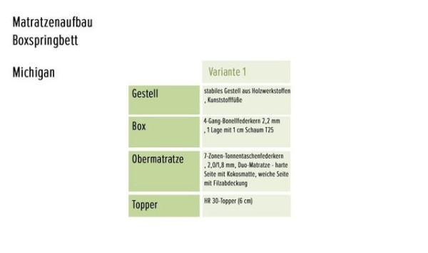 ED EXCITING DESIGN Boxspringliege (180 x 200 cm, Michigan), Gelb