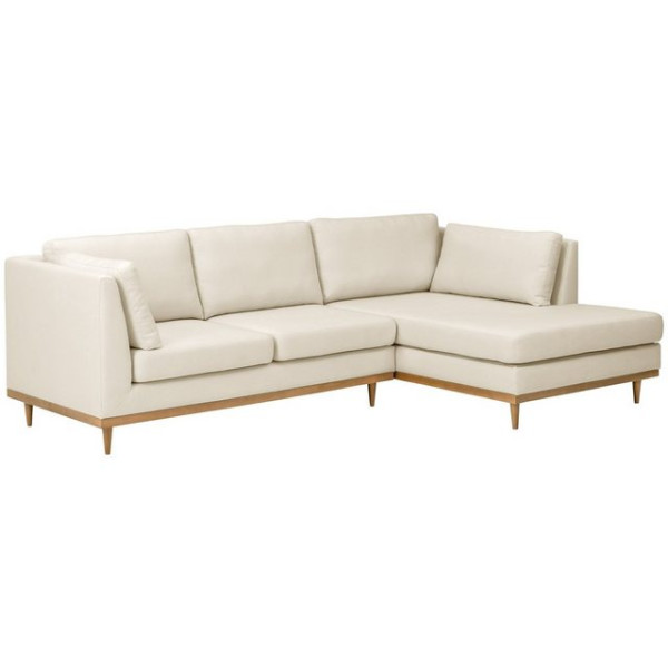 Max Winzer® Ecksofa Sofa Larsen Ecksofa rechts mit Sofa 2-Sitzer links Flachgewebe creme, 1 Stück, i