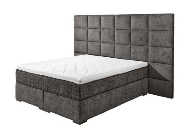 ED EXCITING DESIGN Boxspringliege (180 x 200 cm, Naro XL), Grau