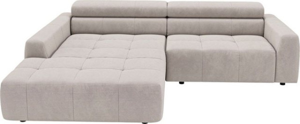 3C Candy Ecksofa Denver auch mit Cord- und Easy care-Bezug, Kopfteilverstellung, wahlweise. mit moto