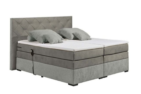 ED EXCITING DESIGN Boxspringliege (180 x 200 cm, Mayfield), Grau