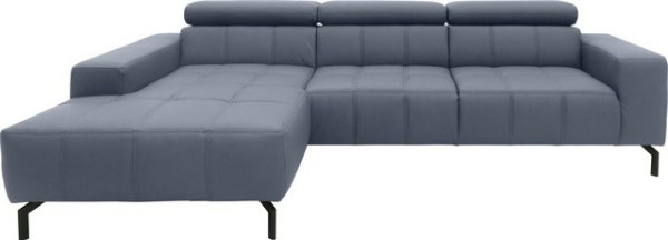 DOMO collection Ecksofa Cunelli, wahlweise inklusive 6-fach verstellbarer Kopfteilverstellung