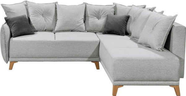 ED EXCITING DESIGN Ecksofa Pamplona, mit Bettfunktion, Bettkasten, Rücken- und Zierkissen, frei im R