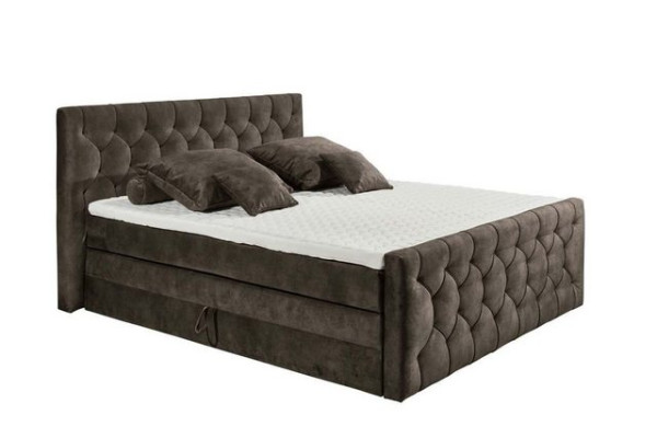 ED EXCITING DESIGN Boxspringliege (180 x 200 cm, Cashfield), Braun