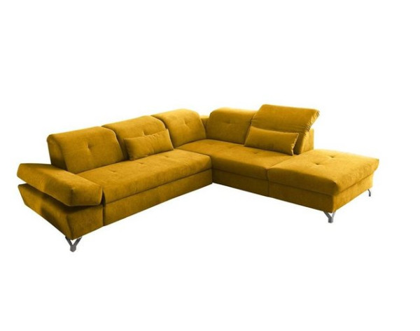 ED EXCITING DESIGN Ecksofa, MELFI Ecksofa Polstergarnitur Sofagarnitur 275 x 245 cm Gelb