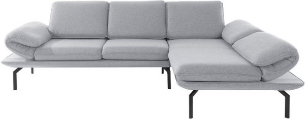 DOMO collection Ecksofa New York, wahlweise mit Arm- und Rückenfunktion, mit Winkelfuß aus Metall