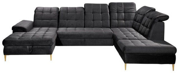 ED EXCITING DESIGN Ecksofa Valtura, frei stellbar, Bettkasten, Schlaffunktion, mit Kopfteilverstellu