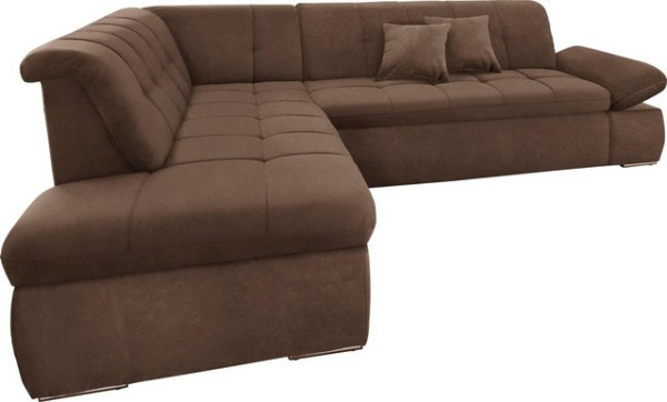 DOMO collection Ecksofa NMoric incl. Zierkissen B/T/H: 273/216/80 cm, Ottomanen-Abschluss, wahlweise