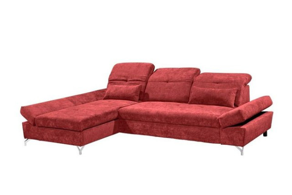 ED EXCITING DESIGN Ecksofa, MELFI Ecksofa Polstergarnitur Sofagarnitur 275 x 168 cm Berry