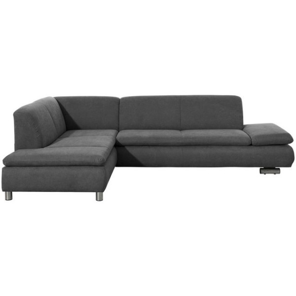 Max Winzer® Ecksofa Terrence Ecksofa links Sofa 2,5-Sitzer rechts Flachgewebe anthrazit, 1 Stück, Ma