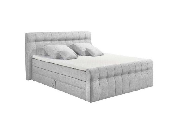 ED EXCITING DESIGN Boxspringliege (160 x 200 cm, Andorra), Silber