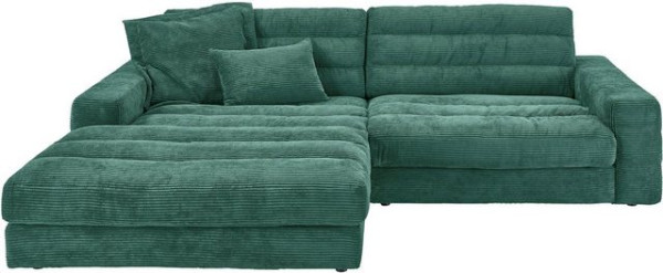 3C Candy Ecksofa Stripes, Lose Rückenkissen, mit feiner Quersteppung, Cord-Bezug