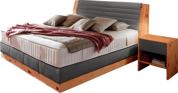 ADA premium Boxspringbett Chalet, Grand Comfort TF 1000 PM, Zirbenholz natur geölt