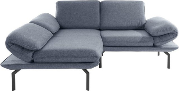 DOMO collection Ecksofa New York, wahlweise mit Arm- und Rückenfunktion, mit Winkelfuß aus Metall