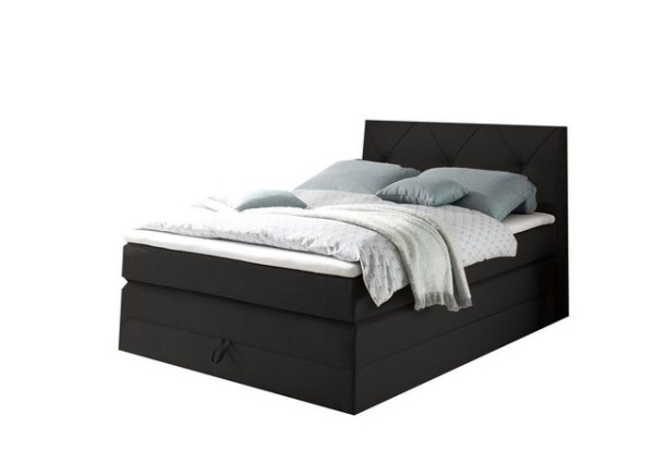 ED EXCITING DESIGN Boxspringliege (120 x 200 cm, Calgary 1 schwarz 120 cm), Schwarz