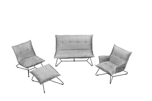 ED EXCITING DESIGN Polsterecke, Vico Polstergarnitur Sofagarnitur Couch Sofa 4-Teilig Silber