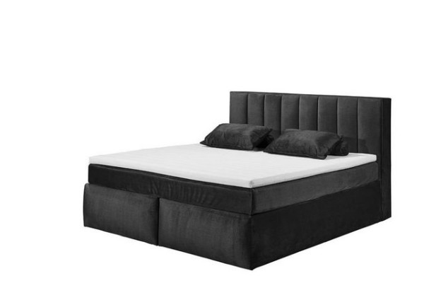 ED EXCITING DESIGN Boxspringliege (200 x 220 cm, Montera), Schwarz