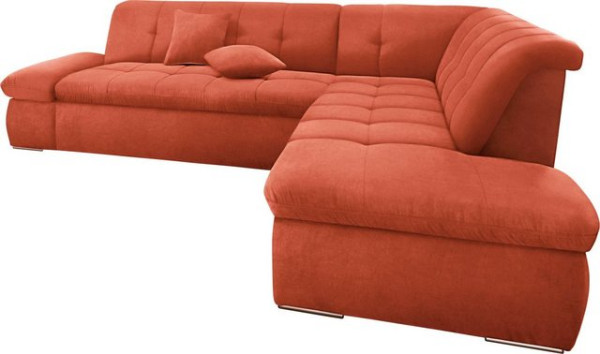 DOMO collection Ecksofa NMoric incl. Zierkissen B/T/H: 273/216/80 cm, Ottomanen-Abschluss, wahlweise