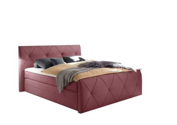 ED EXCITING DESIGN Boxspringliege (180 x 200 cm, Calgary 1 flamingo 180 cm), Rosa