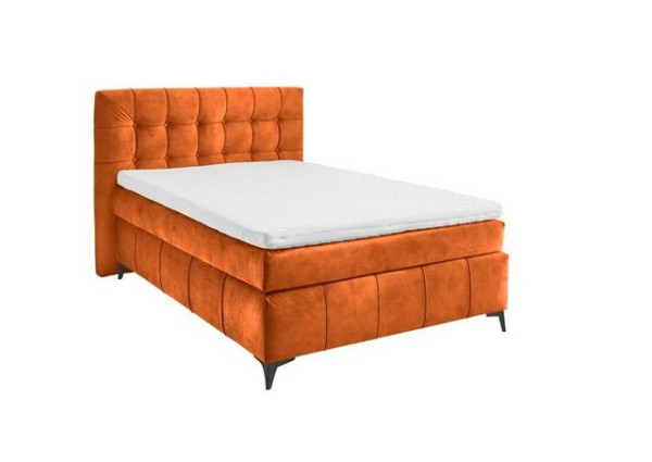 ED EXCITING DESIGN Boxspringliege (140 x 200 cm, Oregon), Orange