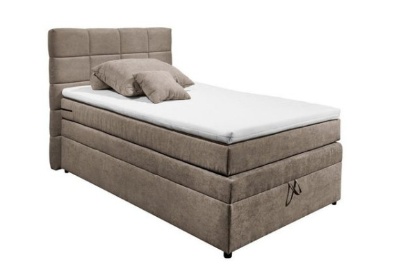 ED EXCITING DESIGN Boxspringliege (120 x 200 cm, Tacoma 1 "Soro" stone 120 cm), Grau