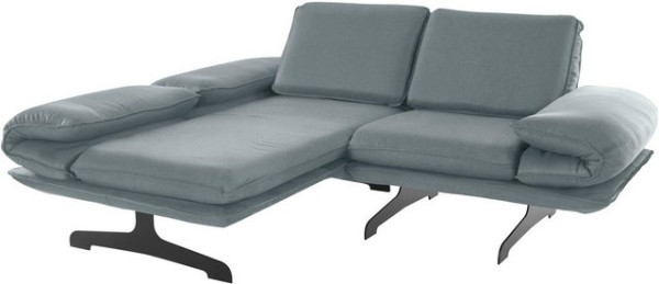 DOMO collection Ecksofa New York, wahlweise mit Arm- und Rückenfunktion, mit Kufenfüßen aus Metall