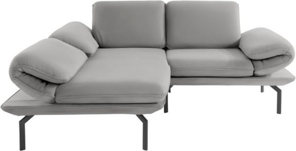 DOMO collection Ecksofa New York, wahlweise mit Arm- und Rückenfunktion, mit Winkelfuß aus Metall