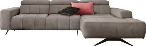 DOMO collection Ecksofa Trento, wahlweise mit Kopfteilverstellung, Recamiere links/rechts bestellbar