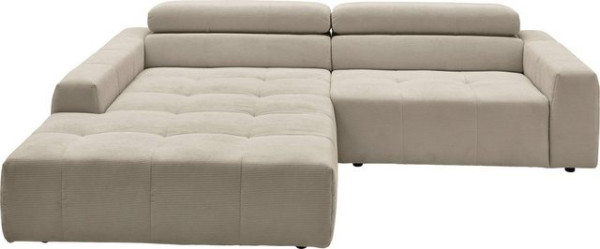 3C Candy Ecksofa Denver auch mit Cord- und Easy care-Bezug, Kopfteilverstellung, wahlweise. mit moto