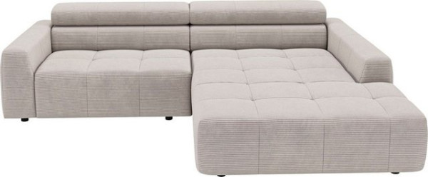 3C Candy Ecksofa Denver auch mit Cord- und Easy care-Bezug, Kopfteilverstellung, wahlweise. mit moto