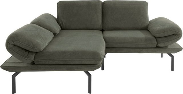 DOMO collection Ecksofa New York, wahlweise mit Arm- und Rückenfunktion, mit Winkelfuß aus Metall