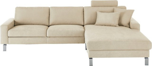 3C Candy Ecksofa Lecce, wahlweise PUR-Schaumstoff oder Tonnentaschenfederkern, Bett im 2,5-Sitzer un