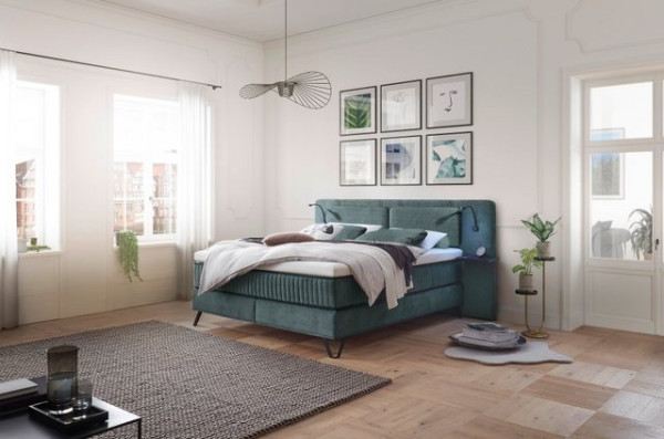 ED EXCITING DESIGN Boxspringbett Milazzo, mit Wireless Charging, Beleuchtung,Wendematratze