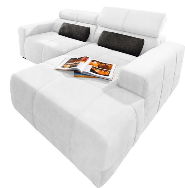 DOMO collection Ecksofa Brandon kleine Ausführung B/T/H: 214/100/80 cm, Mit Kopfteilverstellung, auc