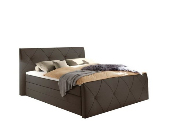 ED EXCITING DESIGN Boxspringliege (180 x 200 cm, Calgary 1 dark chocolate 180 cm), Braun